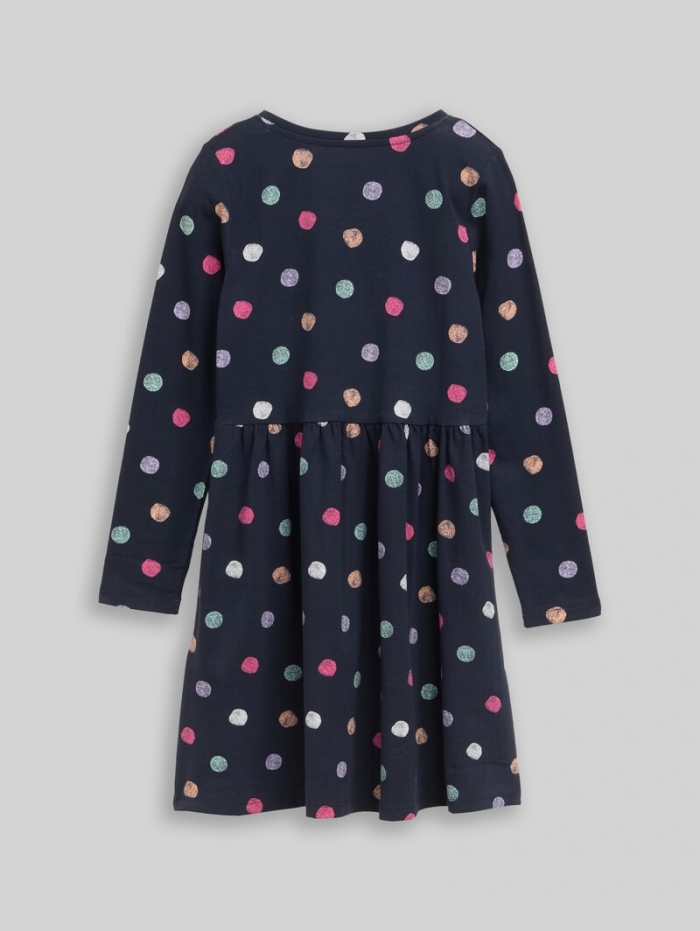 Tom Tailor Mini-Kleid aus Jersey - Dark Blue Multicolor Dot Tom Tailor Mini-Kleid aus Jersey - Dark Blue Multicolor Dot