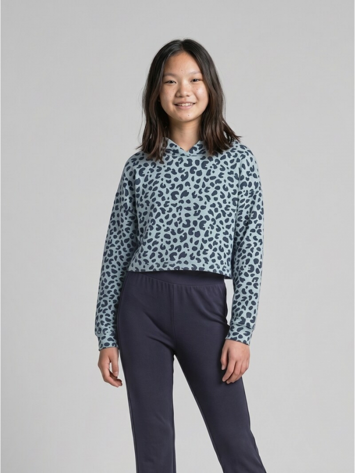 Tom Tailor Cropped Hoodie Sweatshirt - Green Big Leo Design Tom Tailor Cropped Hoodie Sweatshirt - Green Big Leo Design