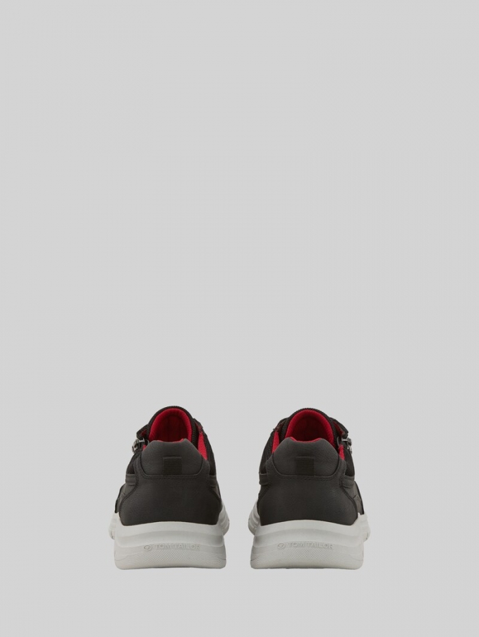 Tom Tailor Sneaker aus strukturiertem Lederimitat - Black Tom Tailor Sneaker aus strukturiertem Lederimitat - Black