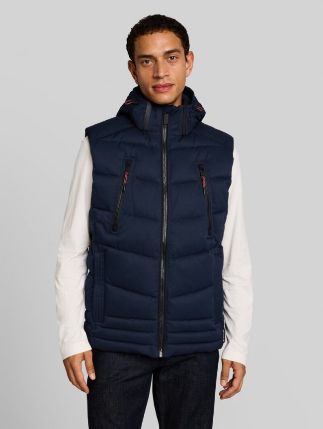Tom Tailor Puffer-Weste mit abnehmbarer Kapuze - Sky Captain Blue Tom Tailor Puffer-Weste mit abnehmbarer Kapuze - Sky Captain Blue