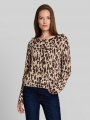 Tom Tailor Cardigan mit Leo-Print - Gravel Beige Melange Leo Tom Tailor Cardigan mit Leo-Print - Gravel Beige Melange Leo