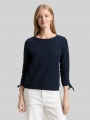 Tom Tailor Slim Fit Sweatshirt mit Raffärmeln - Sky Captain Blue Tom Tailor Slim Fit Sweatshirt mit Raffärmeln - Sky Captain Blue