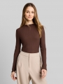 Tom Tailor Langarmshirt mit Rippstruktur - Cool Dark Brown Tom Tailor Langarmshirt mit Rippstruktur - Cool Dark Brown