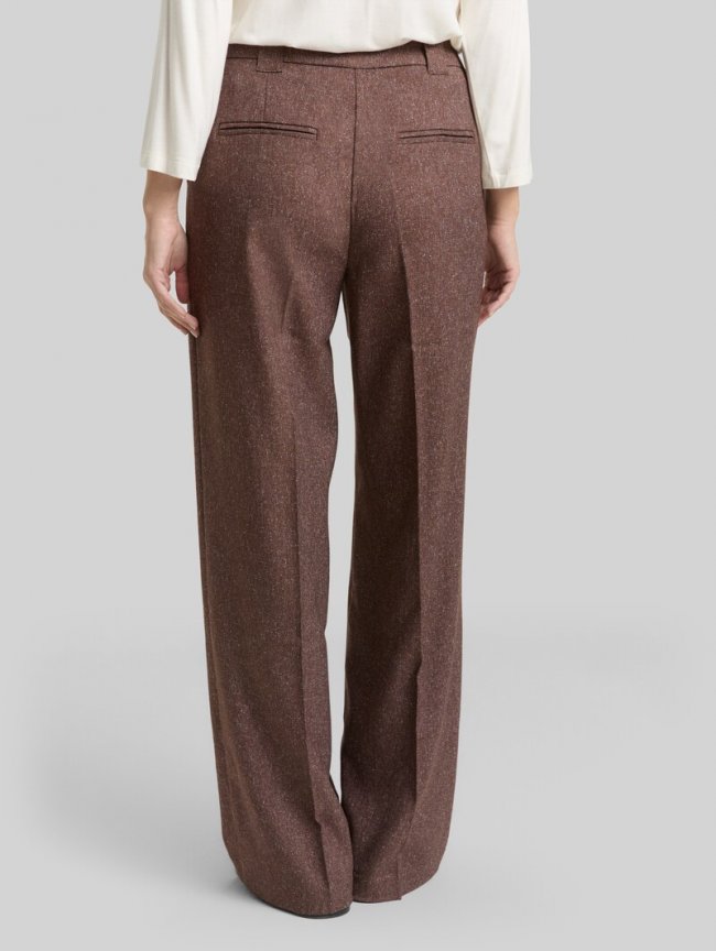 Tom Tailor TTLEA WIDE Hose in Melange-Optik - Dark Pecan Brown Structure Tom Tailor TTLEA WIDE Hose in Melange-Optik - Dark Pecan Brown Structure