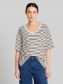 Tom Tailor Oversize T-Shirt mit Streifenmuster - White Navy Irregular Stripe Tom Tailor Oversize T-Shirt mit Streifenmuster - White Navy Irregular Stripe