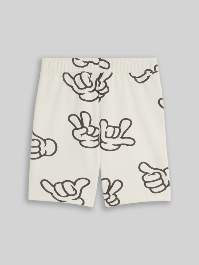 Tom Tailor Sweat-Shorts mit Muster - Off White Grey Hand Design Tom Tailor Sweat-Shorts mit Muster - Off White Grey Hand Design
