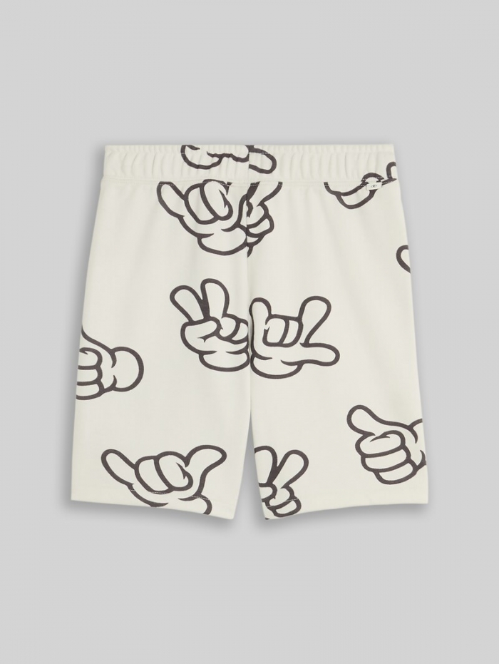Tom Tailor Sweat-Shorts mit Muster - Off White Grey Hand Design Tom Tailor Sweat-Shorts mit Muster - Off White Grey Hand Design