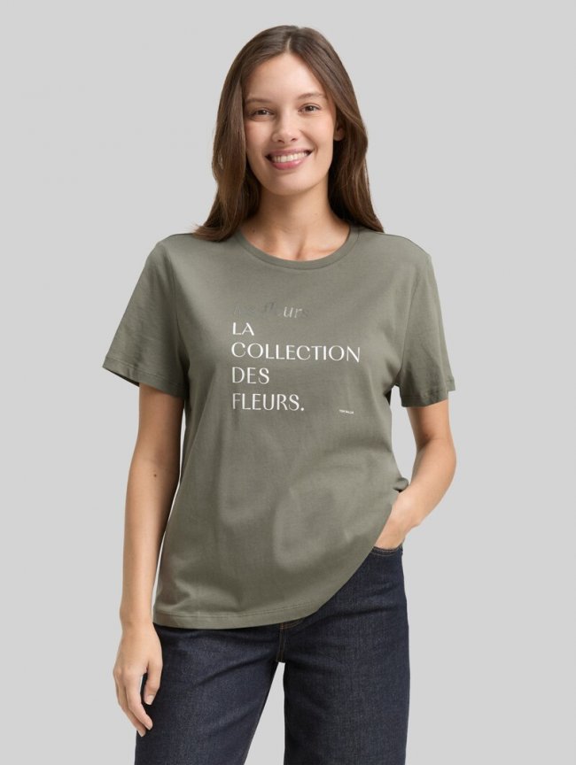 Tom Tailor T-Shirt mit Print - Cloudy Green Tom Tailor T-Shirt mit Print - Cloudy Green