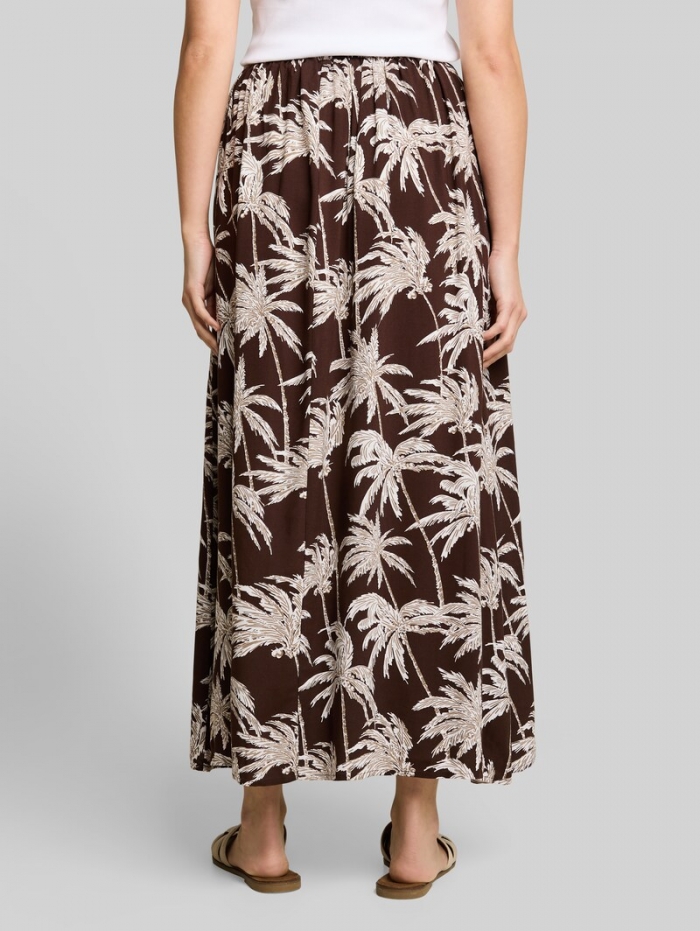 Tom Tailor Maxi-Rock aus Viskose - Brown Palmtree Print Tom Tailor Maxi-Rock aus Viskose - Brown Palmtree Print