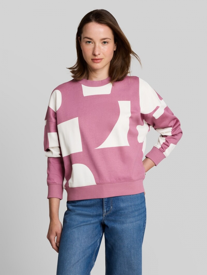 Tom Tailor Loose Fit Sweatshirt mit Muster - Dusty Berry Big Scale Print Tom Tailor Loose Fit Sweatshirt mit Muster - Dusty Berry Big Scale Print