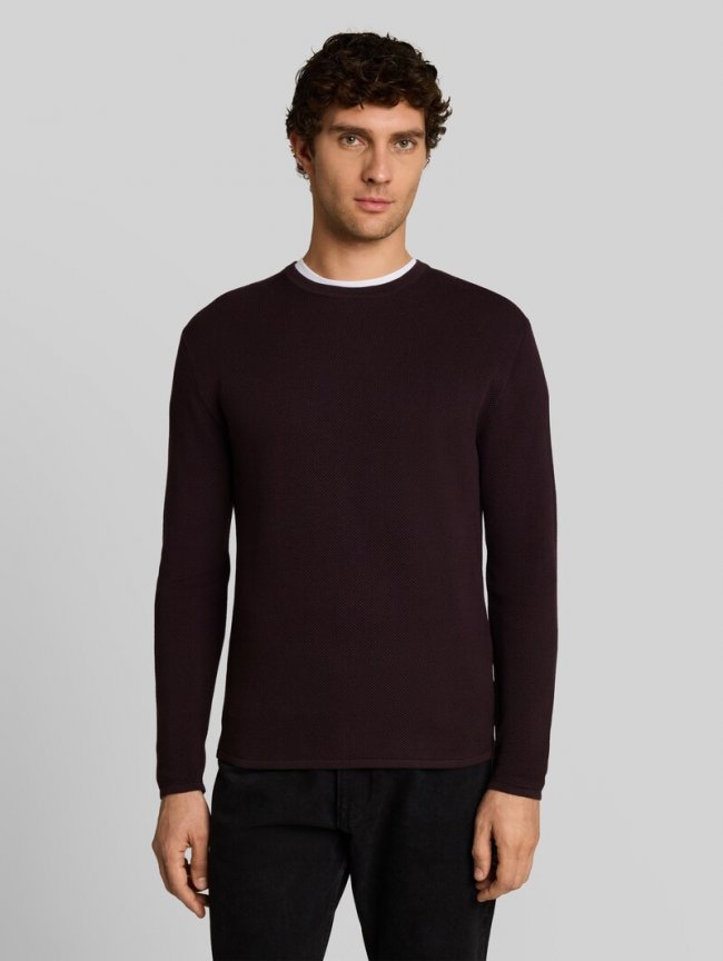 Tom Tailor Strickpullover aus Baumwolle - Dark Plum Tom Tailor Strickpullover aus Baumwolle - Dark Plum