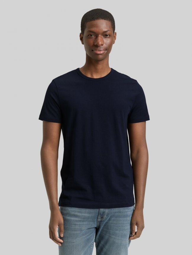Tom Tailor Slim Fit T-Shirt aus Baumwolle - Sky Captain Blue