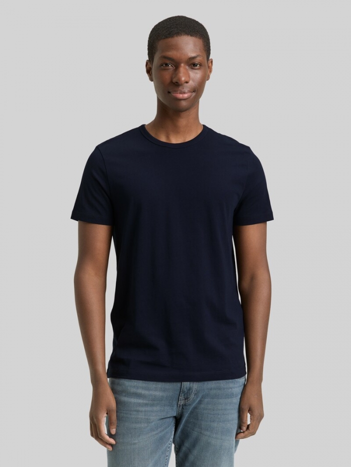 Tom Tailor Slim Fit T-Shirt aus Baumwolle - Sky Captain Blue Tom Tailor Slim Fit T-Shirt aus Baumwolle - Sky Captain Blue