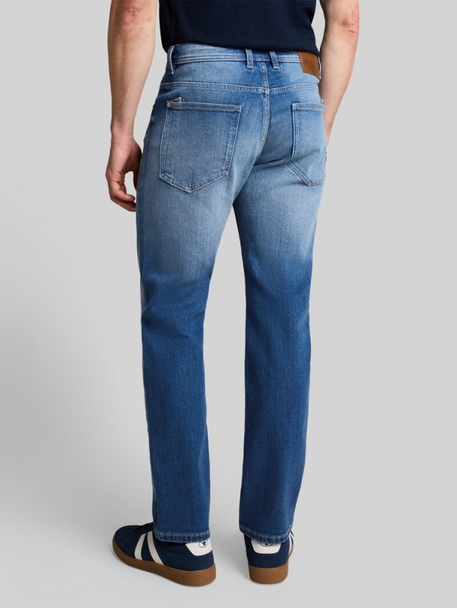 Tom Tailor TTMARVIN STRAIGHT Jeans mit Stretch - Heavy Used Mid Blue Denim Tom Tailor TTMARVIN STRAIGHT Jeans mit Stretch - Heavy Used Mid Blue Denim