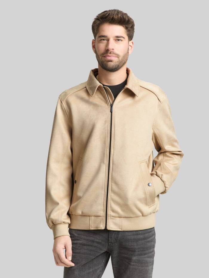 Tom Tailor Jacke in Wildleder-Optik - Cashew Beige Tom Tailor Jacke in Wildleder-Optik - Cashew Beige