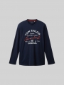 Tom Tailor Langarmshirt mit Logo-Print - Sky Captain Blue Tom Tailor Langarmshirt mit Logo-Print - Sky Captain Blue