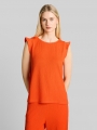 Tom Tailor Loose Fit Crinkle Top mit Volants - Fiery Orange Tom Tailor Loose Fit Crinkle Top mit Volants - Fiery Orange