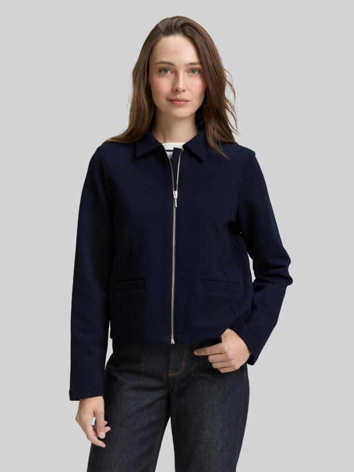 Tom Tailor Regular Fit Jacke mit Reißverschluss - Sky Captain Blue Tom Tailor Regular Fit Jacke mit Reißverschluss - Sky Captain Blue