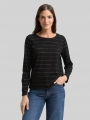 Tom Tailor Langarmshirt mit Glitzer-Streifenmuster - Black Stripe With Lurex Tom Tailor Langarmshirt mit Glitzer-Streifenmuster - Black Stripe With Lurex