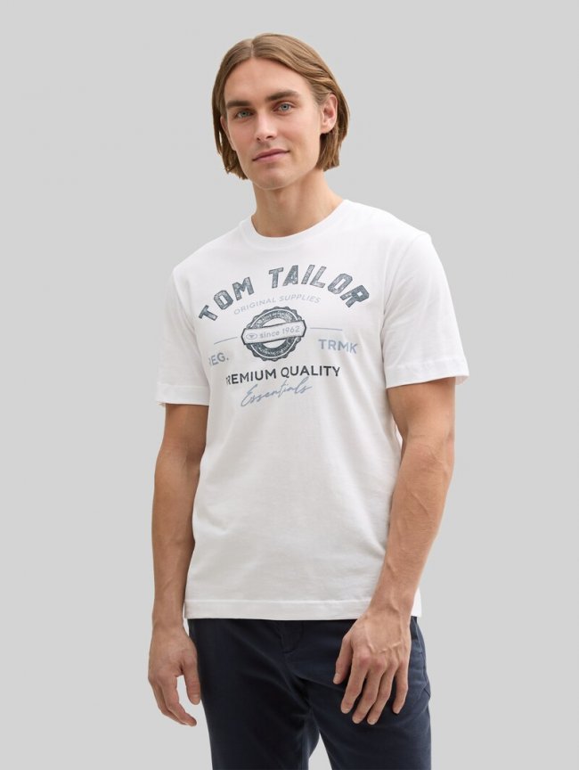 Tom Tailor T-Shirt mit Logo-Print - White Tom Tailor T-Shirt mit Logo-Print - White