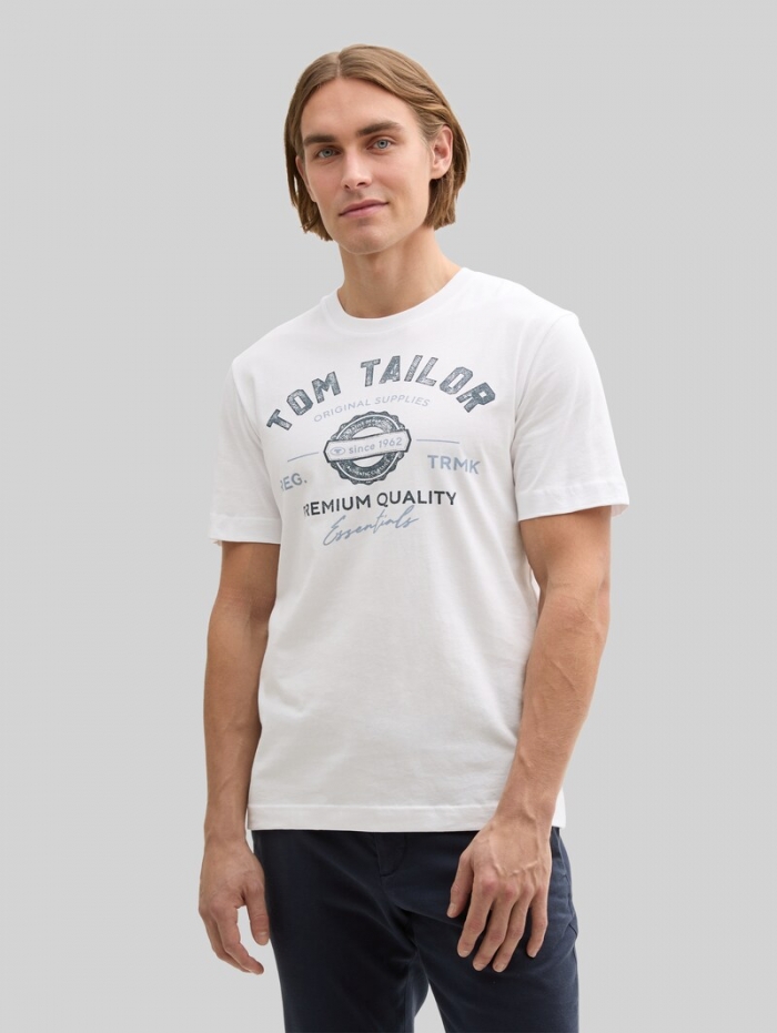 Tom Tailor T-Shirt mit Logo-Print - White Tom Tailor T-Shirt mit Logo-Print - White