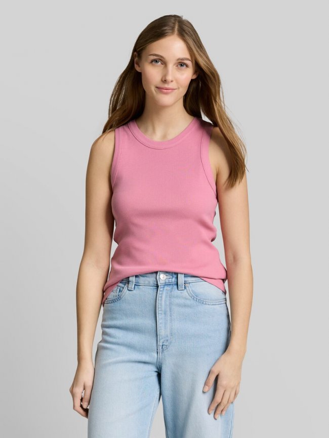 Tom Tailor Slim Fit Top mit Rippstruktur - Soft Blush Rose Tom Tailor Slim Fit Top mit Rippstruktur - Soft Blush Rose