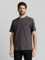 Tom Tailor T-Shirt mit Waffelstruktur - Grey Orange Waffle Inject