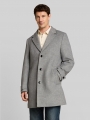 Tom Tailor Wollmantel mit Reverskragen - Mid Grey Melange Twill Tom Tailor Wollmantel mit Reverskragen - Mid Grey Melange Twill