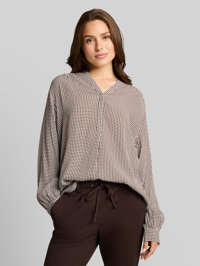 Tom Tailor Bluse aus Viskose - Small Brown Dot Print Tom Tailor Bluse aus Viskose - Small Brown Dot Print