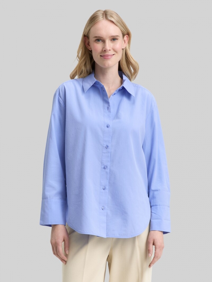 Tom Tailor Loose Fit Popeline Hemdbluse - Dreamy Blue Tom Tailor Loose Fit Popeline Hemdbluse - Dreamy Blue