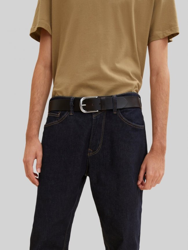 Tom Tailor TTDPETER Ledergürtel mit abgerundeter Dornschließe - Brown Uni Tom Tailor TTDPETER Ledergürtel mit abgerundeter Dornschließe - Brown Uni