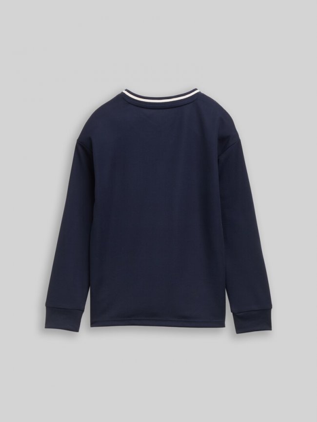Tom Tailor Oversize Trikot Langarmshirt - Sky Captain Blue Tom Tailor Oversize Trikot Langarmshirt - Sky Captain Blue