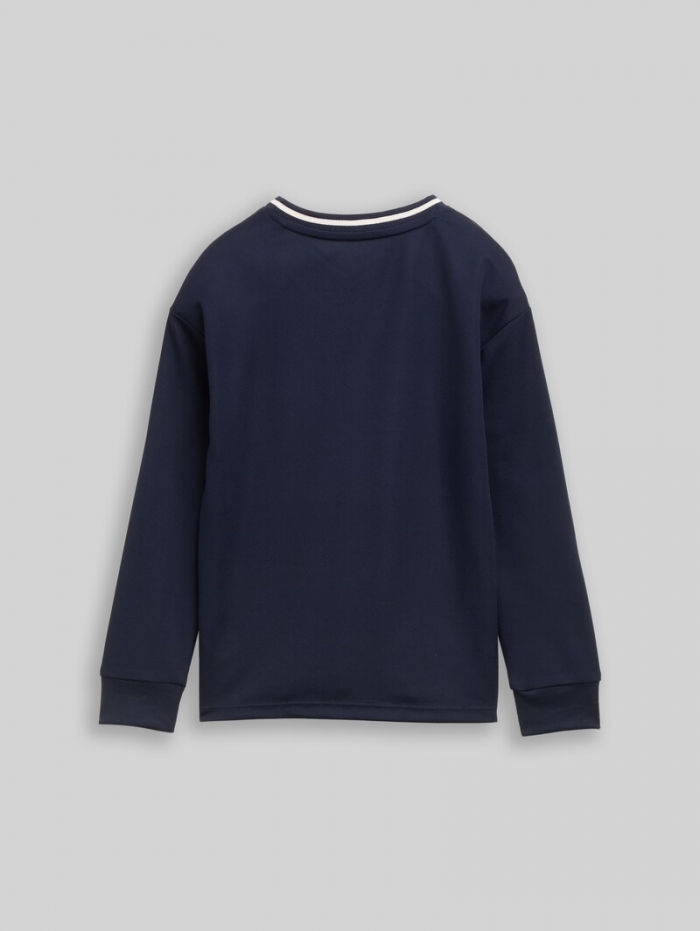 Tom Tailor Oversize Trikot Langarmshirt - Sky Captain Blue