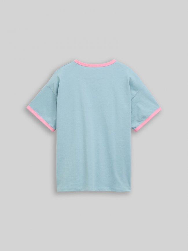 Tom Tailor Oversize T-Shirt mit Print - Tourmaline Tom Tailor Oversize T-Shirt mit Print - Tourmaline