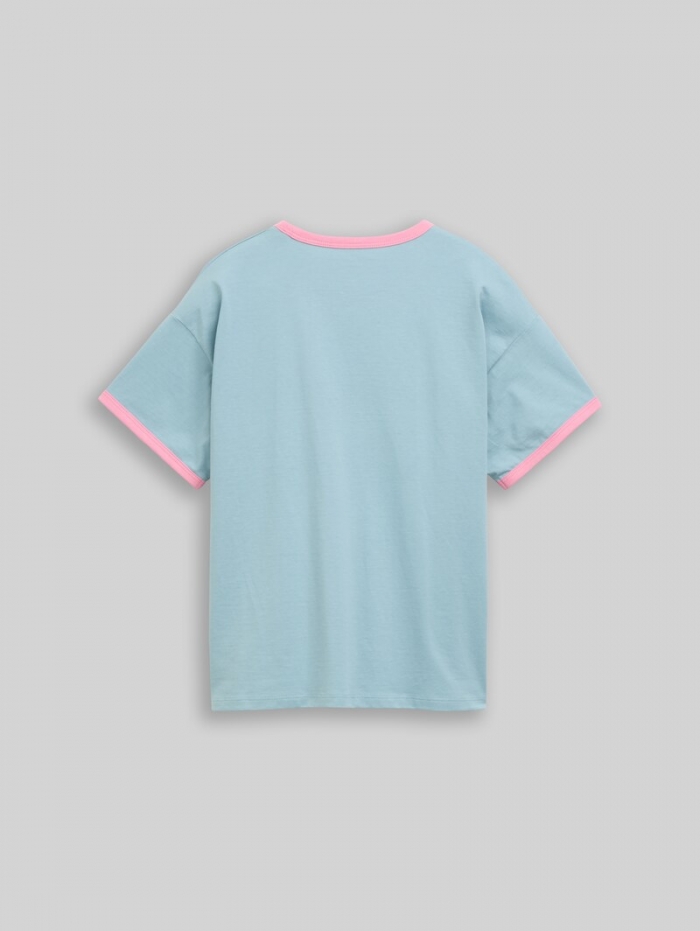 Tom Tailor Oversize T-Shirt mit Print - Tourmaline