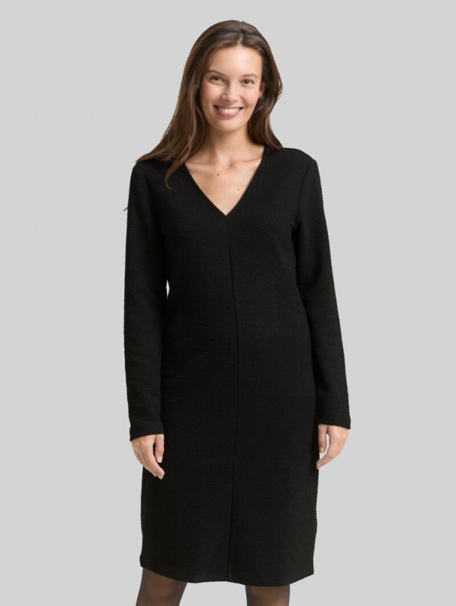 Tom Tailor Kleid mit Glitzer-Effekt - Deep Black Tom Tailor Kleid mit Glitzer-Effekt - Deep Black