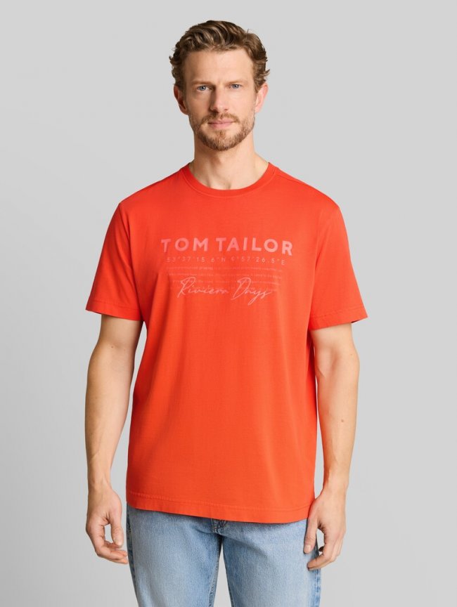 Tom Tailor T-Shirt im Used-Look - Orange Red Tom Tailor T-Shirt im Used-Look - Orange Red
