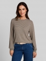Tom Tailor Cosy Langarmshirt mit Muster - Brown Dot On Beige Melange Tom Tailor Cosy Langarmshirt mit Muster - Brown Dot On Beige Melange