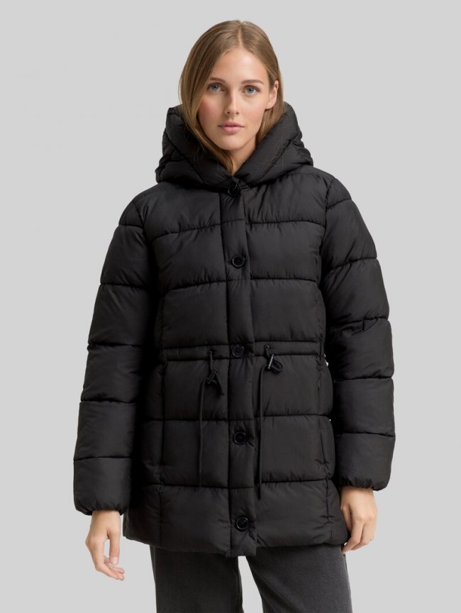 Tom Tailor Puffer-Mantel mit Knopfleiste - Deep Black Tom Tailor Puffer-Mantel mit Knopfleiste - Deep Black