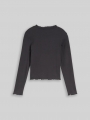 Tom Tailor Cropped Shirt mit Rippstruktur - Coal Grey Tom Tailor Cropped Shirt mit Rippstruktur - Coal Grey