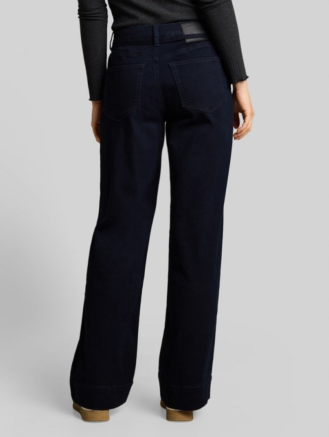 Tom Tailor TTEMILY WIDE Jeans mit Bindegürtel - Clean Blue Black Denim Tom Tailor TTEMILY WIDE Jeans mit Bindegürtel - Clean Blue Black Denim