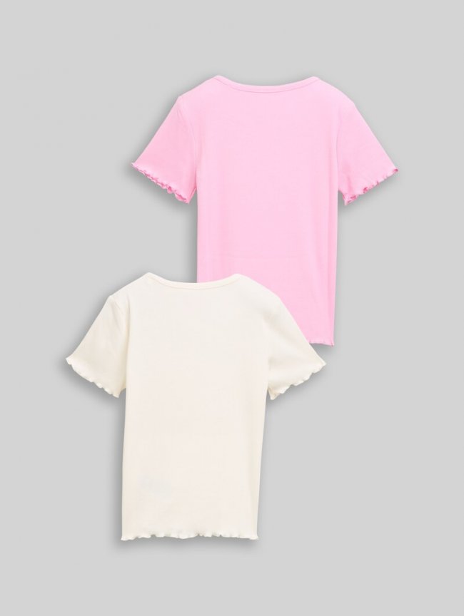 Tom Tailor Ripp T-Shirt im 2er-Pack - Wool White Tom Tailor Ripp T-Shirt im 2er-Pack - Wool White