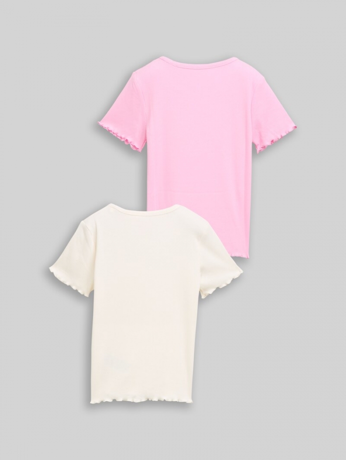 Tom Tailor Ripp T-Shirt im 2er-Pack - Wool White Tom Tailor Ripp T-Shirt im 2er-Pack - Wool White