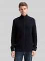 Tom Tailor Strickjacke mit Strukturmix - Navy Melange Multi Neps Tom Tailor Strickjacke mit Strukturmix - Navy Melange Multi Neps