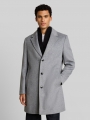 Tom Tailor Relaxed Fit Wollmantel mit Reverskragen - Light Grey Melange Twill Tom Tailor Relaxed Fit Wollmantel mit Reverskragen - Light Grey Melange Twill