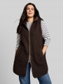 Tom Tailor Plus Size - Longstyle Teddy Weste - Java Dark Brown Tom Tailor Plus Size - Longstyle Teddy Weste - Java Dark Brown
