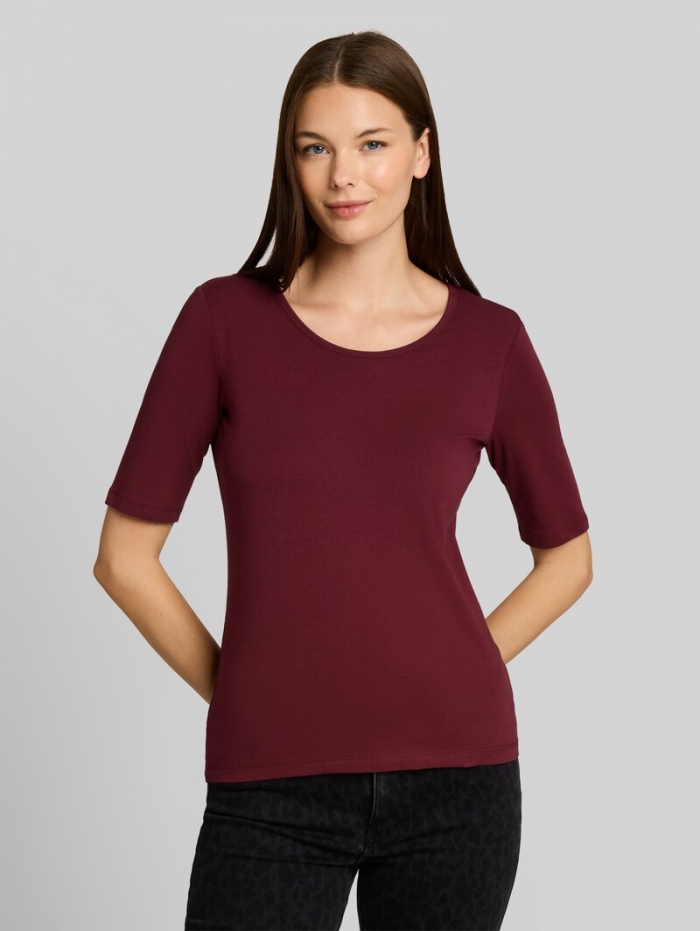 Tom Tailor Basic T-Shirt mit Rundhalsausschnitt - Preppy Plum Tom Tailor Basic T-Shirt mit Rundhalsausschnitt - Preppy Plum