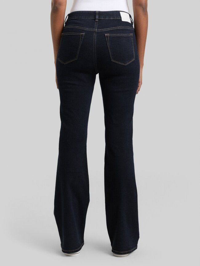 Tom Tailor TTAVA FLARED Jeans mit aufgesetzten Taschen - Rinsed Blue Denim Tom Tailor TTAVA FLARED Jeans mit aufgesetzten Taschen - Rinsed Blue Denim