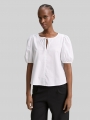 Tom Tailor Popeline Bluse mit Schleifendetail - White Tom Tailor Popeline Bluse mit Schleifendetail - White