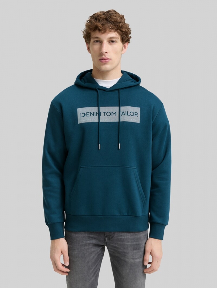 Tom Tailor Hoodie Sweatshirt mit Print - Deep Pond Green Tom Tailor Hoodie Sweatshirt mit Print - Deep Pond Green